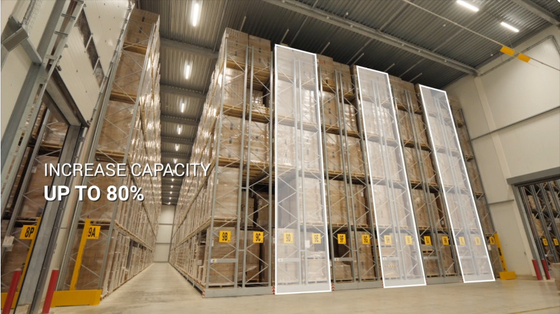 Heavy Duty Steel Mobile Racking System Customizable Layers with 30000kg/layer Load Capacity
