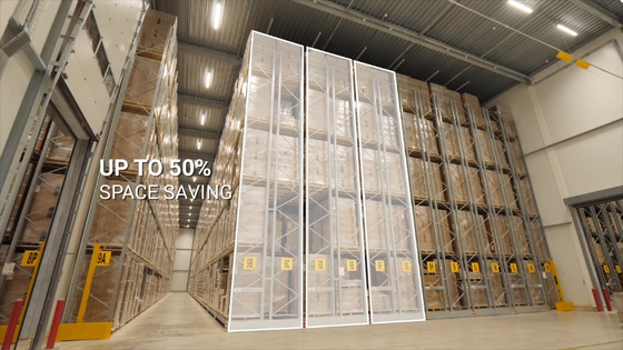 Heavy Duty Steel Mobile Racking System Customizable Layers with 30000kg/layer Load Capacity
