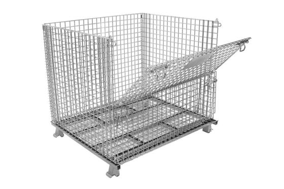Stackable Welding Steel Wire Mesh Container with Forklift Pocket Easy to Transport