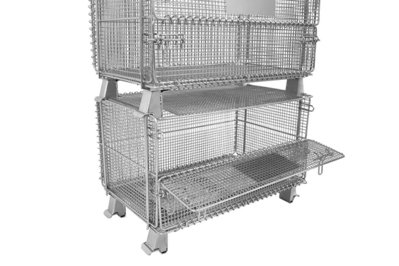 Stackable Welding Steel Wire Mesh Container with Forklift Pocket Easy to Transport