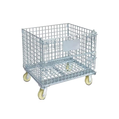 Steel Warehouse Logistic Trolley Wire Mesh Storage Cage for Flexible Material Storage