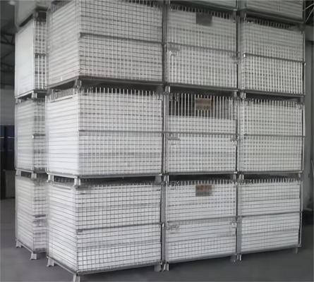 Steel Warehouse Logistic Trolley Wire Mesh Storage Cage for Flexible Material Storage